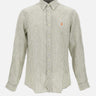 POLO RALPH LAUREN Camicia in lino a righe GREEN Uomo 