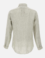 POLO RALPH LAUREN Camicia in lino a righe GREEN Uomo 