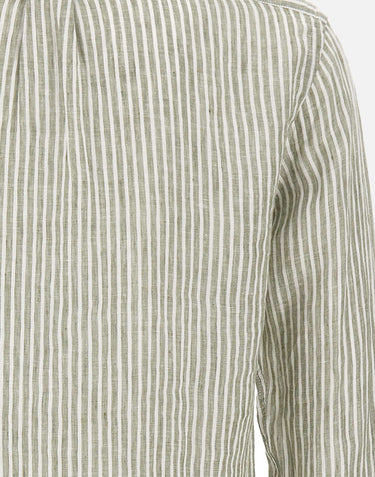 POLO RALPH LAUREN Camicia in lino a righe GREEN Uomo 