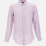 POLO RALPH LAUREN Camicia in lino a righe PURPLE Uomo 