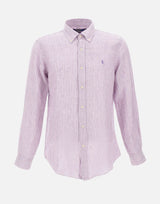 POLO RALPH LAUREN Camicia in lino a righe PURPLE Uomo 