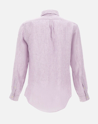 POLO RALPH LAUREN Camicia in lino a righe PURPLE Uomo 