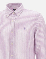 POLO RALPH LAUREN Camicia in lino a righe PURPLE Uomo 