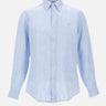 POLO RALPH LAUREN Camicia in lino a righe Light Blue Uomo 