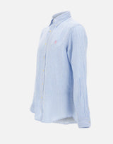 POLO RALPH LAUREN Camicia in lino a righe Light Blue Uomo 