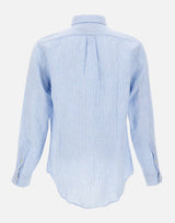 POLO RALPH LAUREN Camicia in lino a righe Light Blue Uomo 