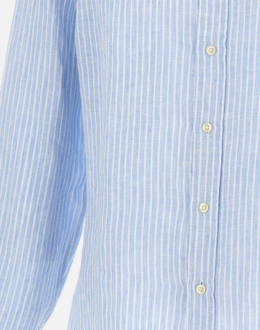 POLO RALPH LAUREN Camicia in lino a righe Light Blue Uomo 