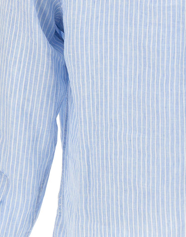 POLO RALPH LAUREN Camicia in lino a righe Light Blue Uomo 