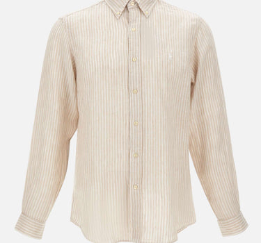 POLO RALPH LAUREN Camicia in lino a righe BEIGE Uomo 