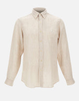 POLO RALPH LAUREN Camicia in lino a righe BEIGE Uomo 