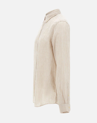 POLO RALPH LAUREN Camicia in lino a righe BEIGE Uomo 