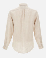 POLO RALPH LAUREN Camicia in lino a righe BEIGE Uomo 