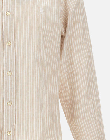 POLO RALPH LAUREN Camicia in lino a righe BEIGE Uomo 