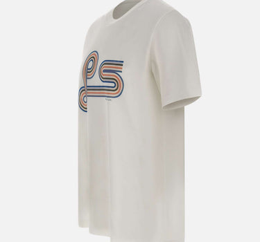 PS PAUL SMITH T-shirt con stampa a spirale "PS" WHITE Uomo 