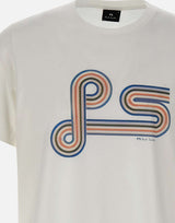 PS PAUL SMITH T-shirt con stampa a spirale "PS" WHITE Uomo 