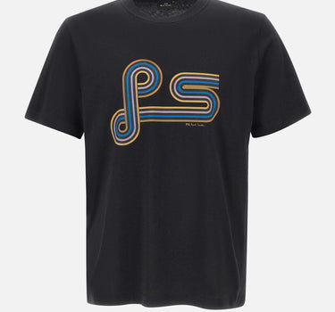 PS PAUL SMITH T-shirt con stampa a spirale "PS" BLACK Uomo 