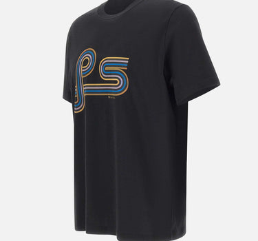 PS PAUL SMITH T-shirt con stampa a spirale "PS" BLACK Uomo 