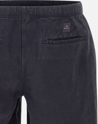 PS PAUL SMITH Shorts in misto lino con coulisse BLUE Uomo 