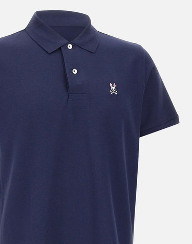 PSYCHO BUNNY Polo classica in piqué BLUE Uomo 