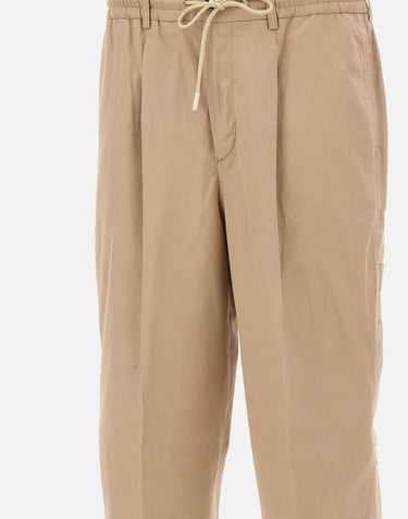 Pantaloni in misto cotone e lino con coulisse COASWDZL0REW PM310060 PT TORINO 
