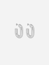 "Oversized single hoop earrings" 22ABB0216MET346 SILVER RABANNE 