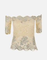 Top in pizzo con micro borchie 25HJTO158PA0170 P105 RABANNE 