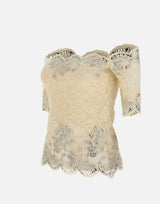 Top in pizzo con micro borchie 25HJTO158PA0170 P105 RABANNE 