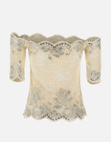 Top in pizzo con micro borchie 25HJTO158PA0170 P105 RABANNE 