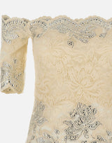 Top in pizzo con micro borchie 25HJTO158PA0170 P105 RABANNE 