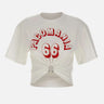 T-shirt perforante in cotone stampato 26PJTE030C00555 P100 RABANNE 