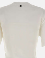 T-shirt perforante in cotone stampato 26PJTE030C00555 P100 RABANNE 