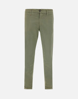 RE-HASH Pantaloni " Mucha chinos" in cotone stretch GREEN Uomo 