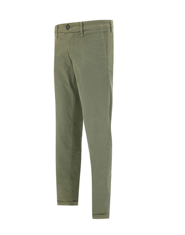 RE-HASH Pantaloni " Mucha chinos" in cotone stretch GREEN Uomo 