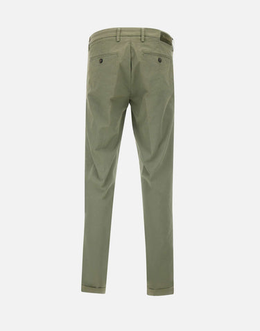 RE-HASH Pantaloni " Mucha chinos" in cotone stretch GREEN Uomo 