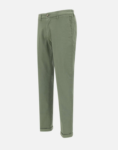 RE-HASH Pantaloni" Mucha chinos" in cotone GREEN Uomo 