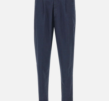 RE-HASH Pantaloni "Marc-El" misto lino e cotone stretch BLUE Uomo 