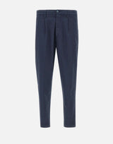 RE-HASH Pantaloni "Marc-El" misto lino e cotone stretch BLUE Uomo 
