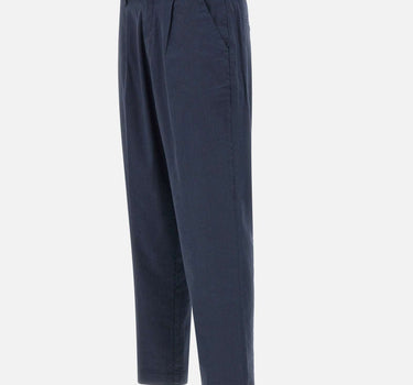 RE-HASH Pantaloni "Marc-El" misto lino e cotone stretch BLUE Uomo 