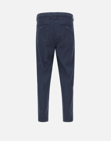 RE-HASH Pantaloni "Marc-El" misto lino e cotone stretch BLUE Uomo 