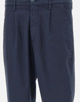 RE-HASH Pantaloni "Marc-El" misto lino e cotone stretch BLUE Uomo 