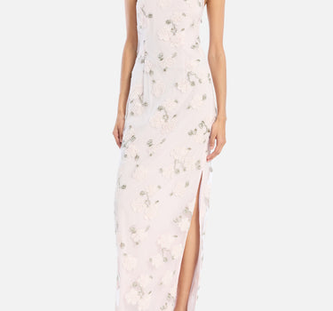 ROTATE BIRGER CHRISTENSEN Abito lungo con ricami floreali e perline Pink Donna 