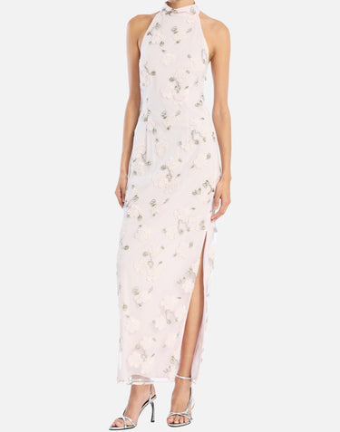 ROTATE BIRGER CHRISTENSEN Abito lungo con ricami floreali e perline Pink Donna 
