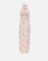 ROTATE BIRGER CHRISTENSEN Abito lungo con ricami floreali e perline Pink Donna 