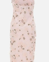 ROTATE BIRGER CHRISTENSEN Abito lungo con ricami floreali e perline Pink Donna 