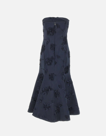 ROTATE BIRGER CHRISTENSEN Abito midi con fiori 3D BLUE Donna 
