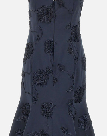 ROTATE BIRGER CHRISTENSEN Abito midi con fiori 3D BLUE Donna 