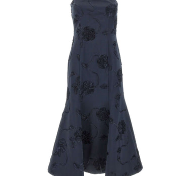 ROTATE BIRGER CHRISTENSEN Abito midi con fiori 3D BLUE Donna 