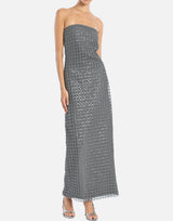 ROTATE BIRGER CHRISTENSEN Abito lungo a tubino con perline GREY Donna 