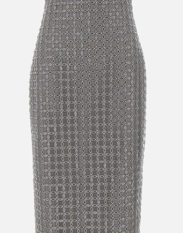 ROTATE BIRGER CHRISTENSEN Abito lungo a tubino con perline GREY Donna 