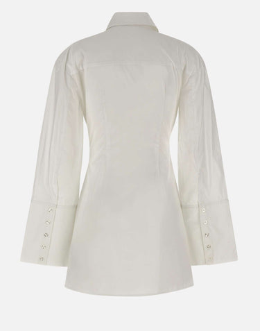 ROTATE BIRGER CHRISTENSEN Abito camicia con arricciatura WHITE Donna 